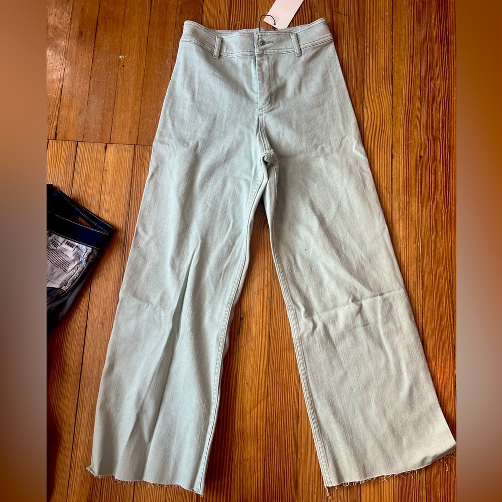 Light Sage Wide Leg Denim - Medium 6ish